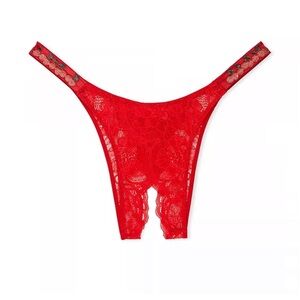 Victoria’s Secret very sexy shine red cherries lace thong panty